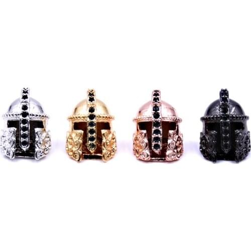 KANGKANG 2019 Charm Trend pave CZ 4 color Knight helmet Jewelry Accessories Woman&man popular DIY Handmade Bracelet Jewelry