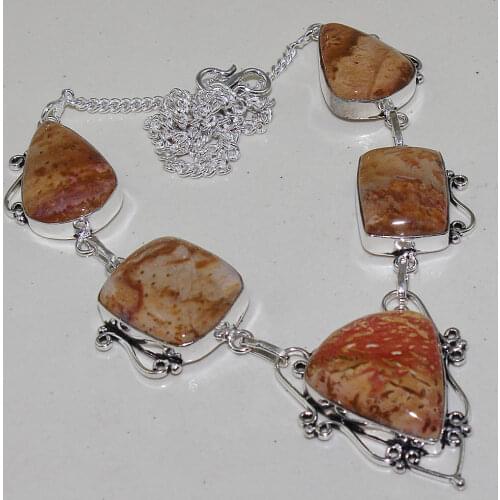 Picture Jaspper Necklace , 51 cm, N0536