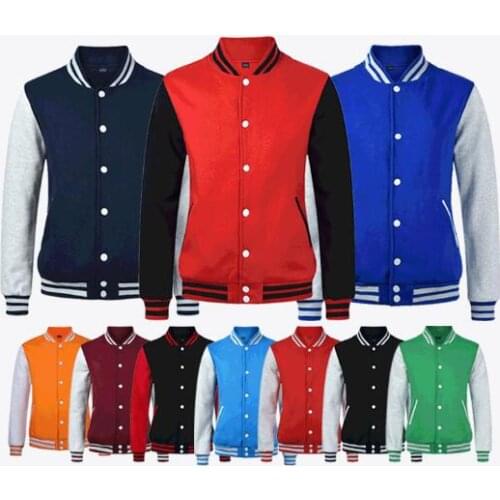 Thick and thin baseball uniform custom stand collar sweater mens cardigan coat