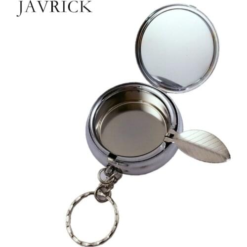 Portable Pocket Cigarette Ashtray Stainless Steel Key Chain Outdoor Ash Holder Personality Clothes Decoration Birthday Gift