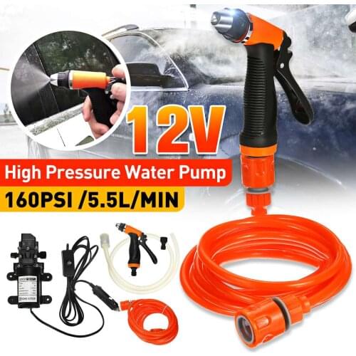 High Pressure 12V Portable 100W Car Electric Washer Washing Machine Cigarette Lighter Water Pump Kit