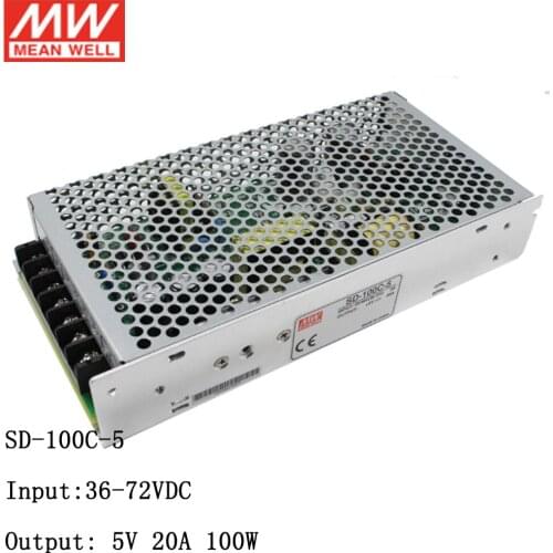 MEAN WELL SD-100C-5 36~72V DC to 5V DC 100W DC-DC Converter Switching Power Supply 48V to 5V 20A meanwell Converter Transformer