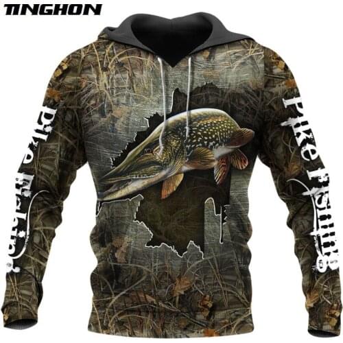 Cool Pike Fishing 3D Printed Men Hoodie Harajuku Streetwear Pullover Autumn Sweatshirt Unisex Casual Jacket Tracksuits Plus Size