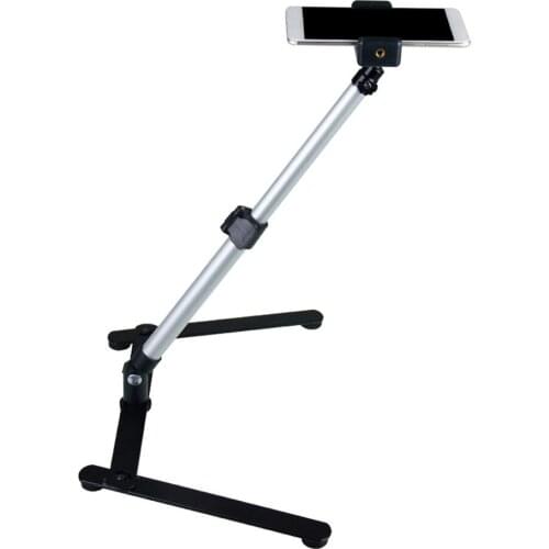 Photography Adjustable Table Stand Portable Mini Monopod with Phone Clip Photography Accessaries for Mobile Phone Live Streaming