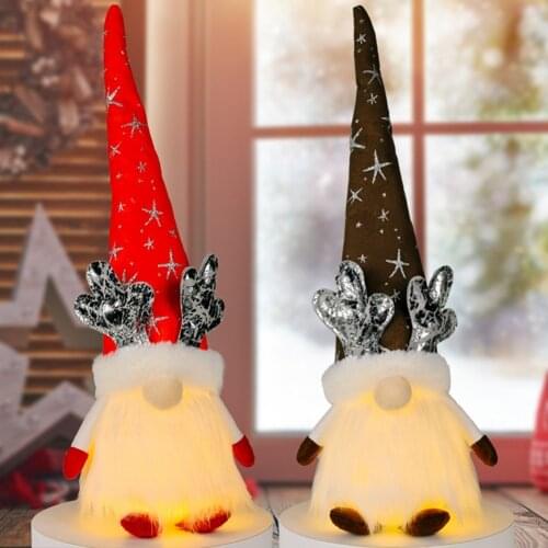 Christmas Gnome Doll LED Light Faceless Toy Christmas Decorations for Home Xmas Navidad Natal New Year Ornament