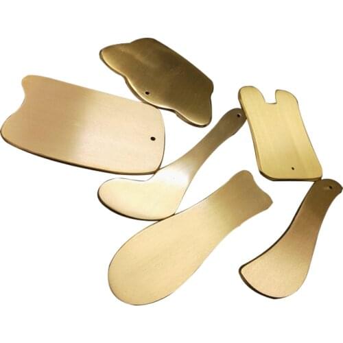 Medical Grade Copper Gua Sha Guasha Scrapers Acupuncture Massage Stainless Steel Metal Plate Body Massager Therapy Tool