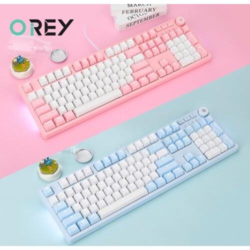 USB Wired Gaming Mechanical Keyboard With Backlit PC Gaming Keyboard For Girl Type-C Interface Mechanical Keyboard For PC Gamer