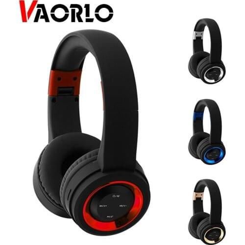 VAORLO Bluetooth Headphone Foldable Wireless Headset Handsfree Headband Sport Running Music Earphone For FM PC mobile phone MP3
