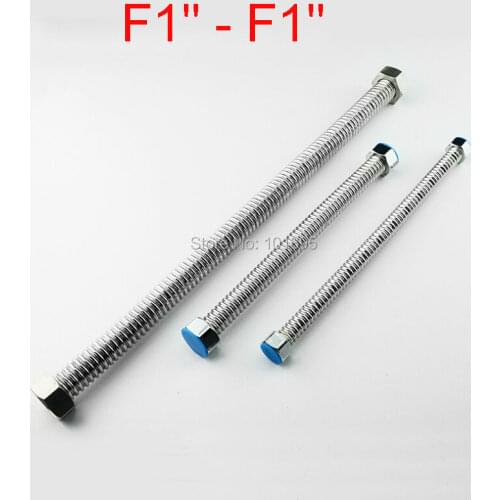 High Quality SUS304 Stainless Steel Female 1 Inch DN25 Screw Nut with 20CM-200CM Length of Surge Water Hose L17155