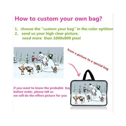 Customized custom notebook laptop tablet bag for 7.9 9.7 11.6 13.3 14.4 15 15.6 17 17.3 print Picture on laptop sleeve case