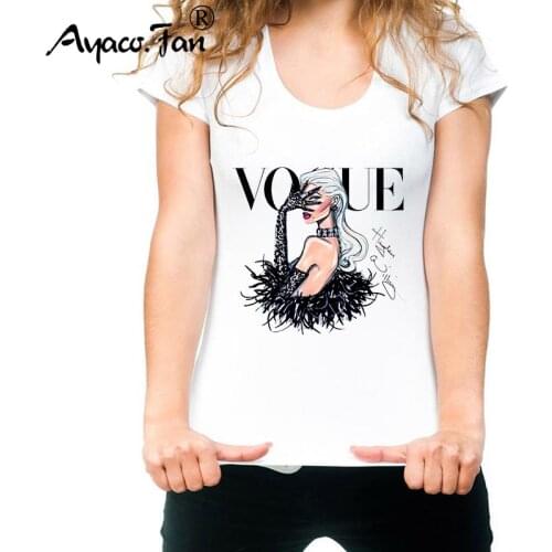 Beauty Girl Print Women T-Shirts 2019 New Cotton O-Neck Slim Lady Tops Tees Cool Girl TShirt Summer Style Loose Female T-Shirt