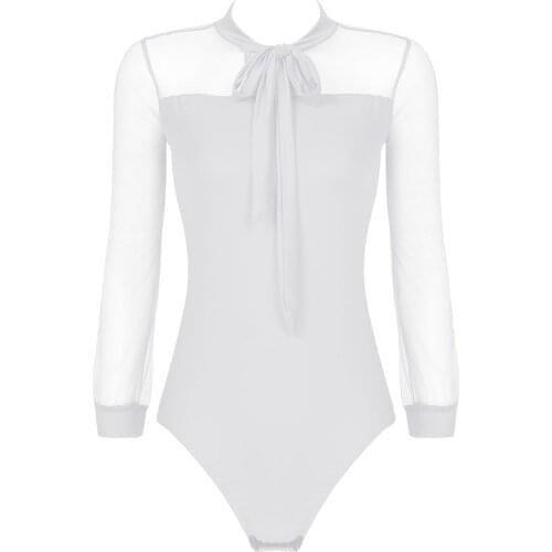 Women Adult Ballerina Dancing Costumes Lyrical Dance Wear Long Sleeves Top Gymnastics Leotard Professional Ballet Dance Bodysuit