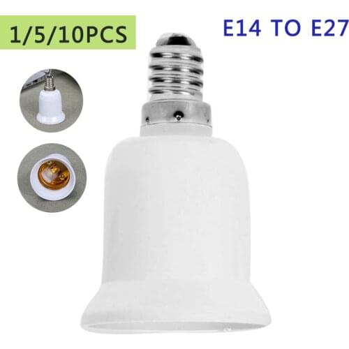1/5/10Pcs Converter E14 To E27 Adapter Lamp Socket Light Holder Plastic Light Bulb Adapter Lamp Holder Lighting Accessories