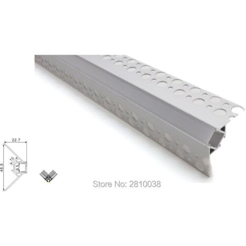 10 X1 M Sets/Lot corner shape led strip aluminum channel and 160 degree angle outer wall profile for recessed wall lights