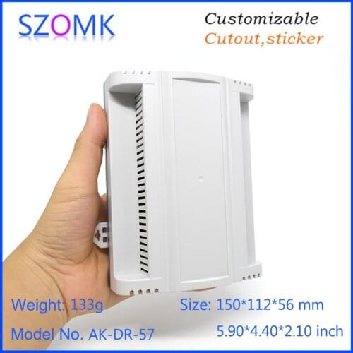 10 pcs 150*112*56mm din rail plastic casing flame resistant szomk PLC electronic plastic housing power supply instrument box