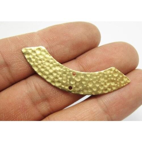 Earrings charms connector 46x15mm Hammered brass connector findings -20pcs R733