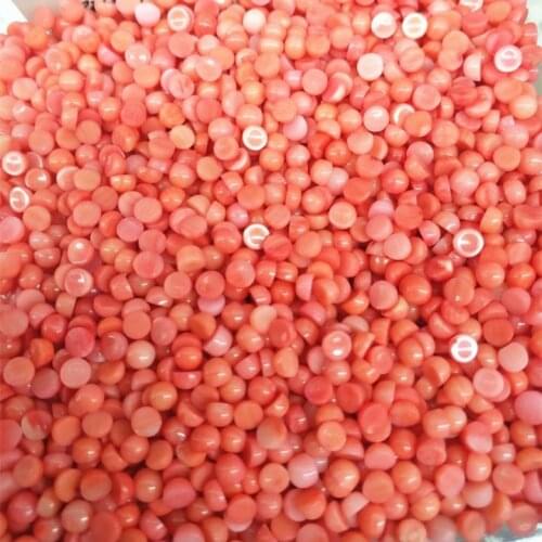 10pcs nature pink coral cabochons round shape 4mm ladies earring stud beads accessories for earring wear top quality new hot