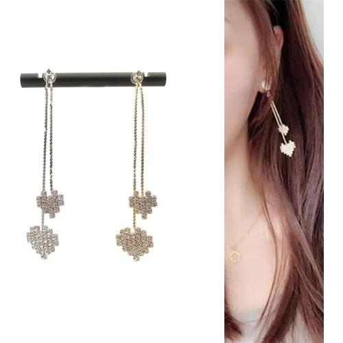 2020New 50Pcs Rhinestones Double Heart Love Button for DIY Jewelry Earring or Necklace Pendants Accessories CY62