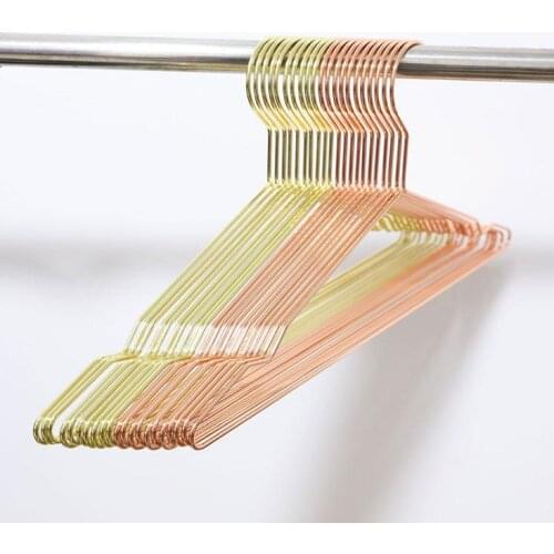 200pcs Rose Gold Metal Clothes Shirts Hanger with Groove, Heavy Duty Strong Coats Hanger, Suit Hanger SN2049
