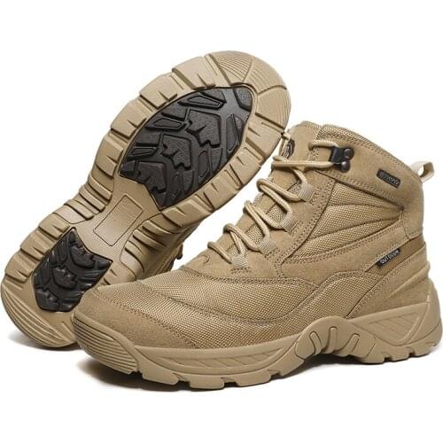 2021 Autumn Winter Mens Boots Winter Outdoor Leather Military Boots Army Combat Boots Plus Size Desert Boots Men Hiking Shoes