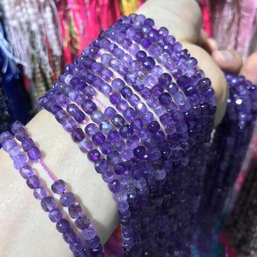 Natural Stone Beads Amethysts Oblate Loose Stone Beads 5x5mm For Jewelry Making DIY Bracelet Necklace
