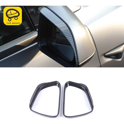 CarManGo For Tesla Model 3 2017-2020 Car Side Rearview Mirror Visor Shield Cover Sticker Frame ABS Carbon Exterior Moulding Trim