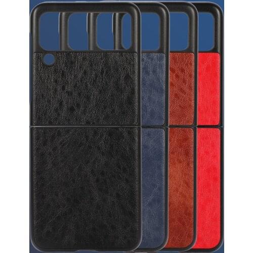 Case For Samsung Z Flip 3 Cover Galaxy Z Flip3 Horse Pattern Leather Back Cover Case Shell for Samsung Z Flip 3