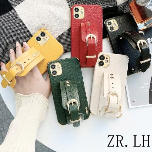Vintage Crocodile Pattern Texture PU strap Leather Phone Case For iPhone 11 12 Mini Pro XS MAX XR X 7 8 Plus SE 2020 Back Cover