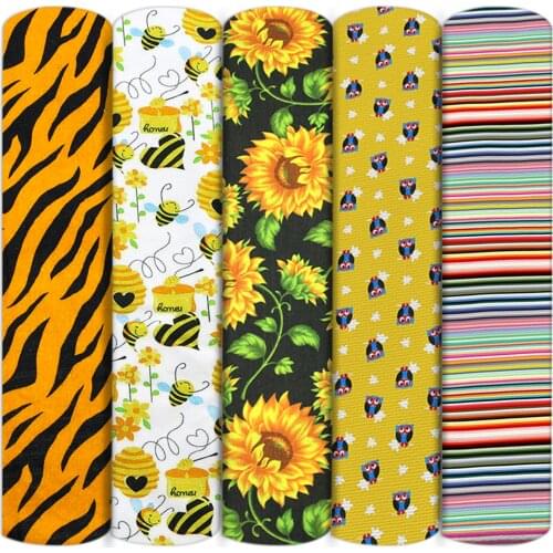 Flower Animal Geometric Patterns 100% Cotton Fabric Patchwork Sewing Quilting Needlework Material DIY Cloth,1Yc14119