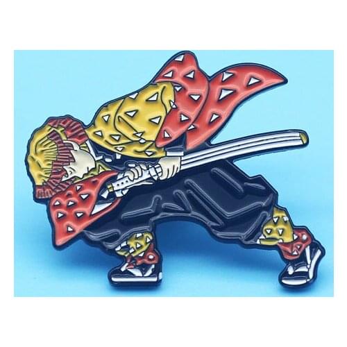 Demon Slayer Zenitsu Agatsuma Cartoon Brooch Anime Metal Pins Collecting Men Women Fashion Jewelry Gift Badges