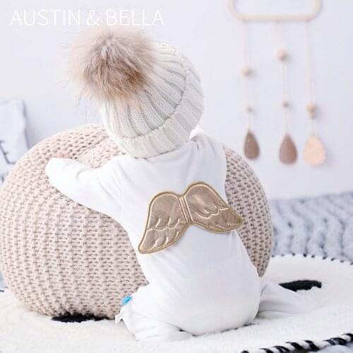 Spring Autumn Long Sleeve Angel Wings Baby Clothes 0-18 Months Fashion Newborn Cute One Piece Baby Rompers Girls Boys Bodysuits