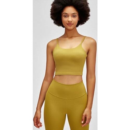 Women Padded Athletic Yoga Vest Fitness Crop Tops Essential Plain Workout Gym bra Sports Bras Running Brassiere clothes