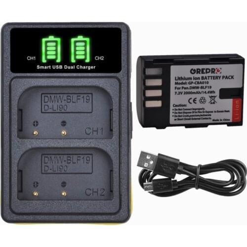 DMW-BLF19 DMW BLF19e BLF19 Battery + Build-in USB Charger with Type-c for Panasonic Lumix GH4 DC-G9 DC-GH5 GH3 DMC-GH3K DMC-GH4K