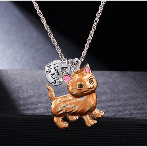 DoreenBeads Fashion Animal Series Necklace For Women Girl Accessories Kitty Cat Necklace Party Jewelry Charms Gift Charms,1 PC