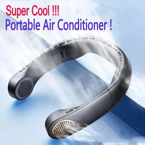 Mini Electric Neck Fan, Portable Bladeless Ventilation Device, USB Rechargeable, Silent, for Outdoor Sports