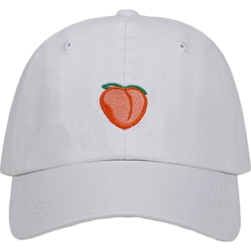 Pure Color Cotton Cap Peach Embroidery Baseball Caps Fashion Mens And Womens Adjustable Adult Sunscreen Hip Hop Hats TG0058