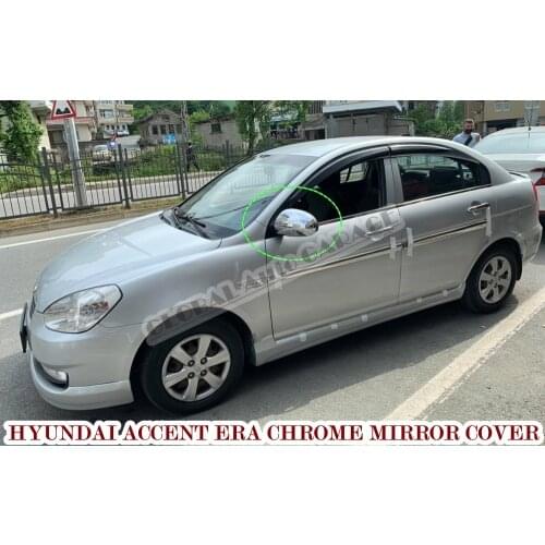 For Hyundai Accent Era Sedan 2006 2007 2008 2009 2010 Chrome Mirror Cover Cap 2 Pieces Wing Car Auto Ornament Stainless Steel