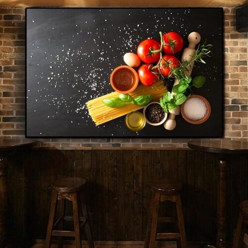 Vegetables Grains Spices Kitchen Food Canvas Painting Wall Art Pictures Painting Wall Art for Living Room Home Decor (No Frame)