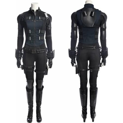 Adult Women Superheroine Infinity War Widow Natasha Cosplay Costume Halloween Party Outfit Full Props Suit With Boots
