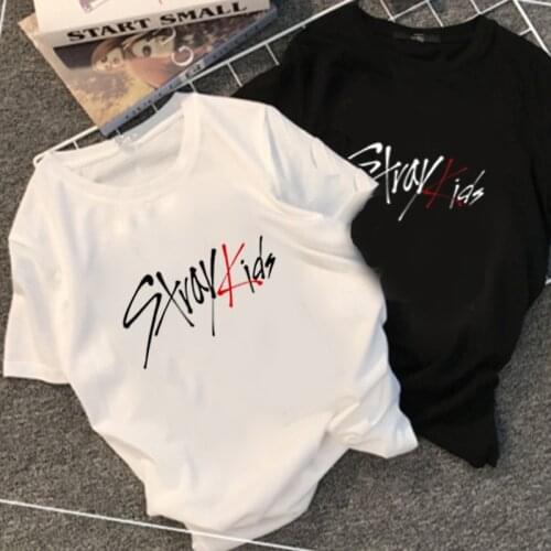KPOP Straykids CHANGBIN BANGCHAN HYUNJIN Korean Style Loose Student Couple Summer New Stray Kids Short-Sleeved T-shirt tshirt