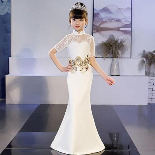 Lace Embroidery Wedding Dress For Girls Qipao Evening Party Gown Novelty Retro Robe De Spiree Chinese Dress With Shawl Y2920