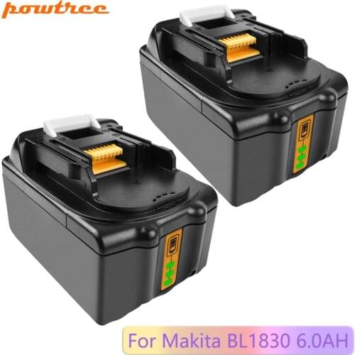 Powtree 18V 2.0/4.0/6.0AH BL1830 li-ion Battery For Makita BL1840 194204-5 LXT400 BL1860 Cordless Tool Batteries