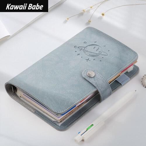 Cute Journal Notebooks Loose-leaf Binder 6 Rings Stationery Fine Office School Personal Agenda Organizer Binder Diary Gift A6