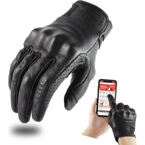 Mens Summer Motorcycle Gloves Touch Screen Moto Racing Glove 100% Real Leather Bicycle Cycling Motorbike Motocross Riding Luvas
