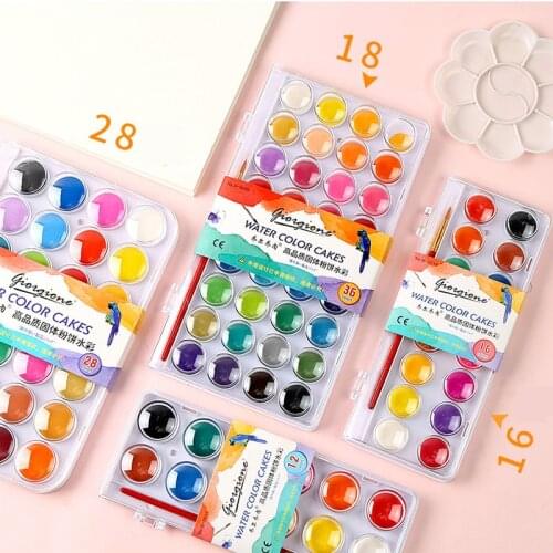 16colors Solid Waterolor Paint Set Bright Color Portable Watercolor Pigment Set For Drawing Painting Art
