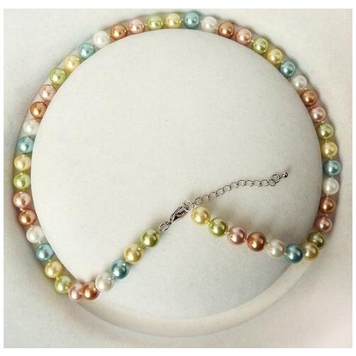 Latest popular style AAA + 8mm color mix round shell imitation pearl necklace fashion>>> free shipping