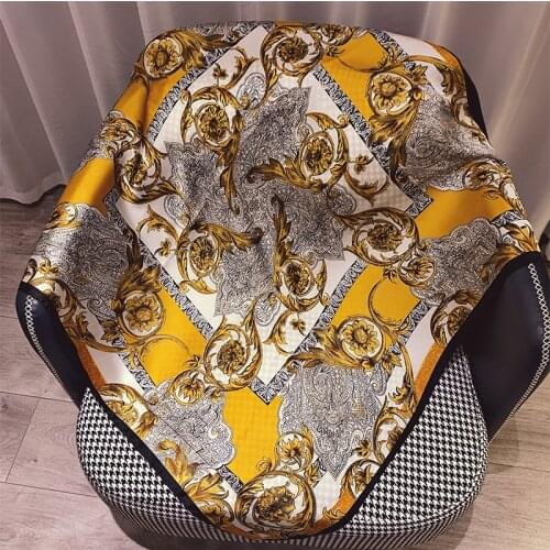 2021New Shawl Print 90cmx90c Luxury Brand SCARF Bohemian Silk Scarf Womens Square Scarf Womens Headdress