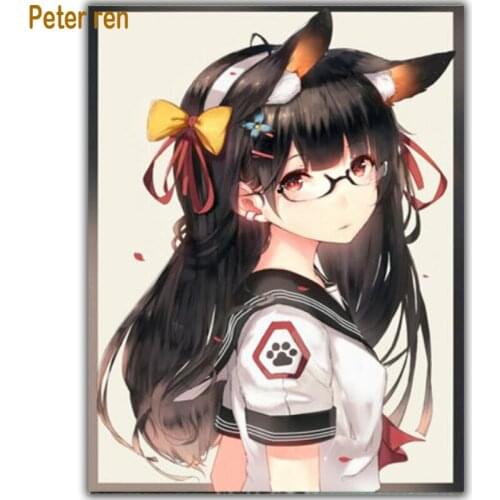 Peter ren Diy Diamond painting Set for embroidery stitch 5d square diamond mosaic rhinestone ticker The little girl with glasses