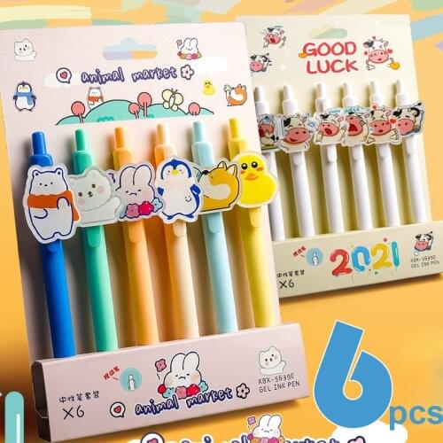 Sharkbang Unicorn 6PCS/Pack Cute Animal Star Series Gel Pen DIY Graffiti Drawing Press Pen Kids Gift School Stationery Supplies