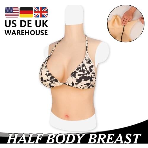 Silicone Breast Forms Half Body Fake Boobs Enhancer Crossdresser Breast Plate For Shemale Drag queen Trangender Cosplay MTF